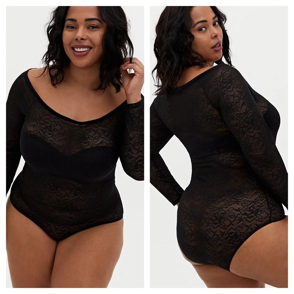 torrid Other - Black Lace Off Shoulder Bodysuit